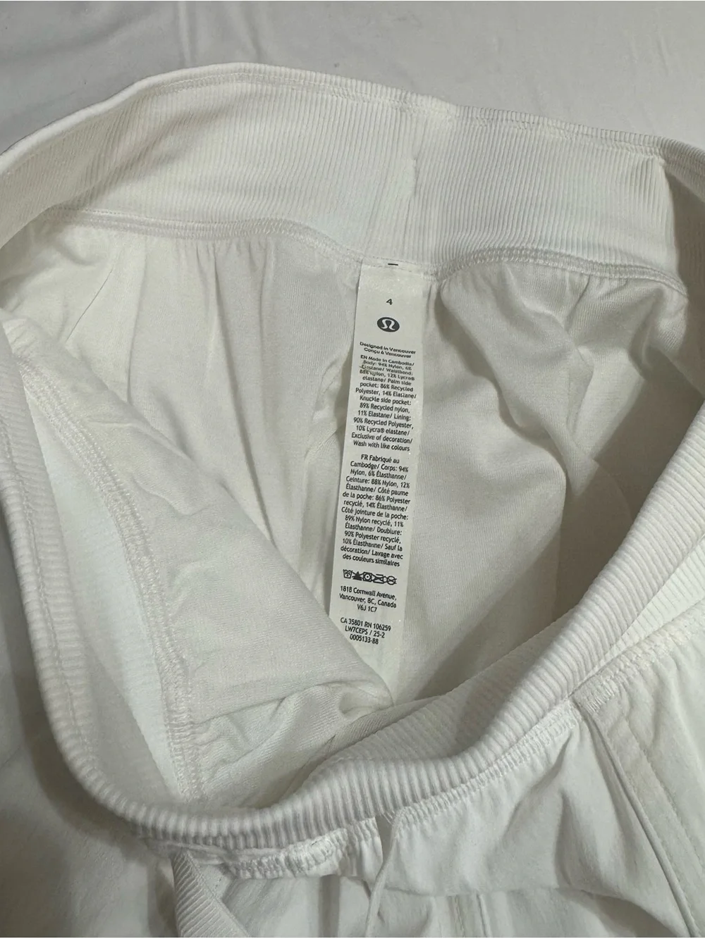 lululemon athletica White Drawstring Athletic Shorts size 4